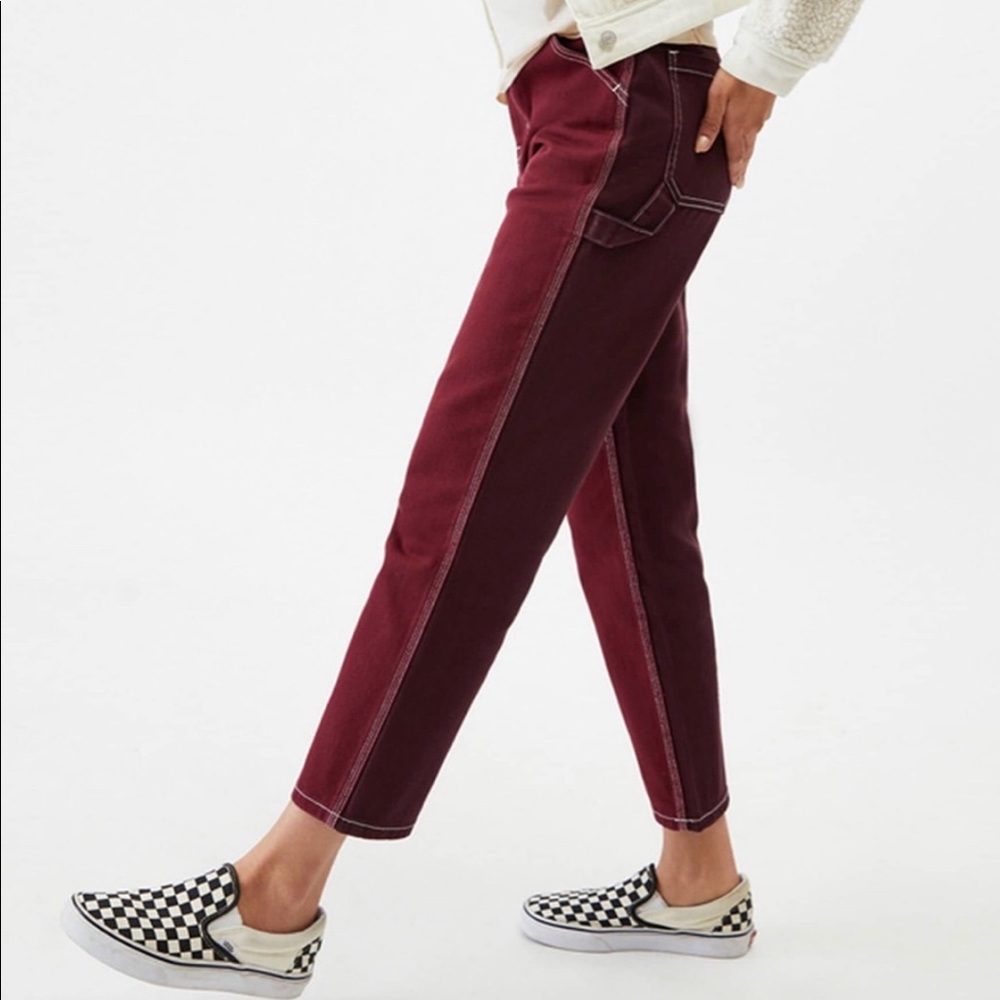 Pacsun burgundy high waisted carpenter pants